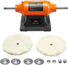 VEVOR 3/4HP Bench Buffer Polisher, 8-inch Bench Polishing Buffing Machine, 3450RPM Single Speed Benchtop Polisher with 2PCS Cloth Wheels & Cast Iron Base for Metal, Jewelry, Wood Polishing