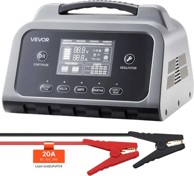 Vevor Battery Charger 20A Smart 6V/12V/24V LCD Trickle Charging Maintainer Desulfator New
