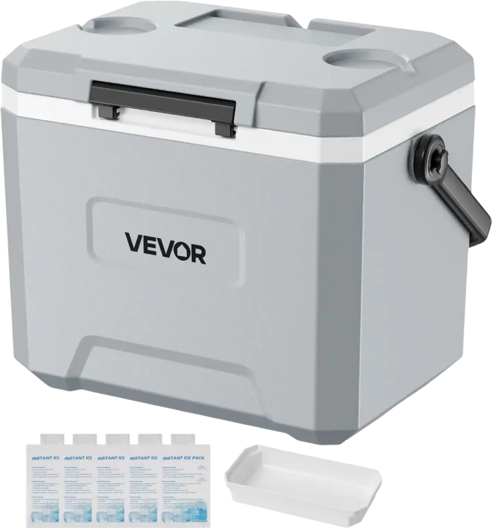 VEVOR Hard Cooler, 17QT Portable Cooler, Leak-Resistant Coolbox Keeps Contents Cool for 48 Hours, Insulated Chests with Ice Retention and Heavy-Duty Handle, Ultra-Light for Camping, Concerts, Sports