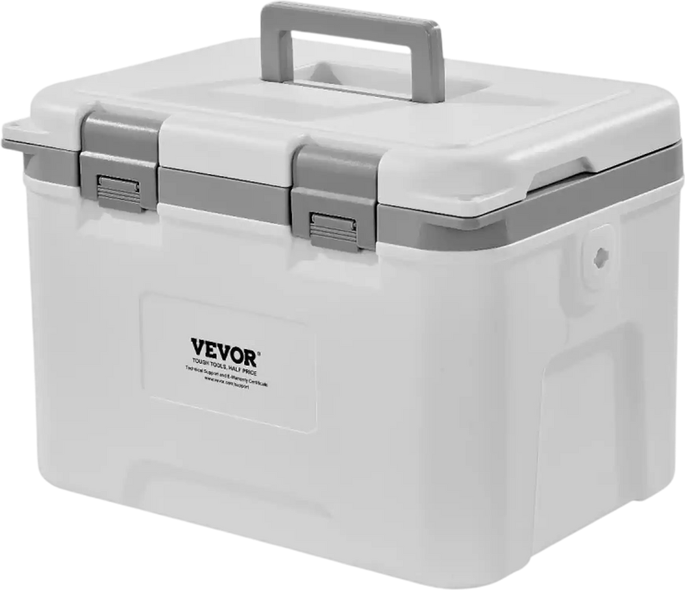 VEVOR Portable Cooler, 21 QT Hard Cooler with Ice Retention, Heavy-Duty Handles and Strap, Lightweight Rigid Material Insulated Portable Cooler, Suitable for Family Picnics and Short Trips