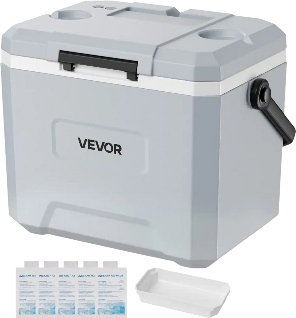 VEVOR Hard Cooler, 24QT Portable Cooler, Leak-Resistant Coolbox Keeps Contents Cool for 48 Hours, Insulated Chests with Ice Retention and Heavy-Duty Handle, Ultra-Light for Camping, Concerts, Sports