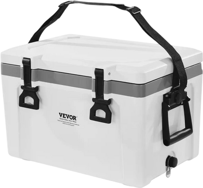 VEVOR Portable Cooler, 26 QT Hard Cooler with Ice Retention, Heavy-Duty Handles and Strap, Lightweight Rigid Material Insulated Portable Cooler, Suitable for Family Picnics and Short Trips