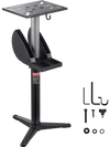 VEVOR Bench Grinder Stand, Bench Grinder Vise Floor Pedestal with 12" x 10" Mounting Plate, 5-Level Height Adjustable Pedestal Stand with Grinding Wheel Storage Compartment & Heavy-Duty Cast Iron Base