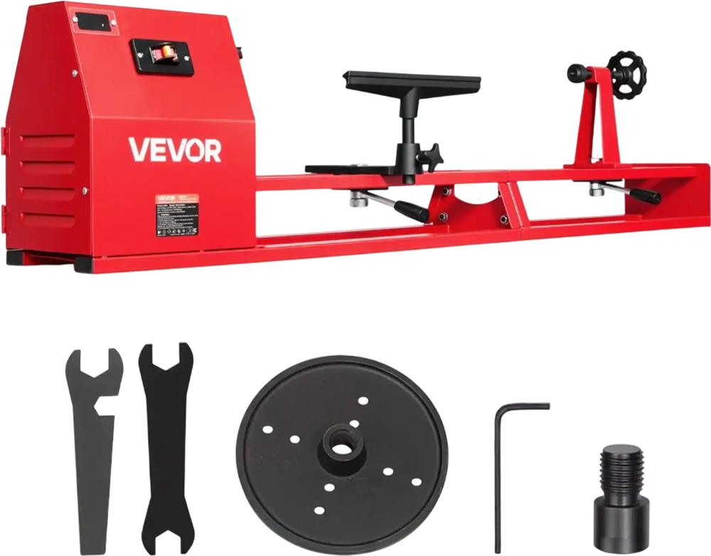 VEVOR Wood Lathe 1/2 HP 14" x 40" Benchtop Wood Lathe Machine 4 Speeds, 930/1500/2050/2500 RPM, with Tool Rest, Wrenches, Faceplate, Heavy Duty, for Beginner Professional Woodworking, Woodturning