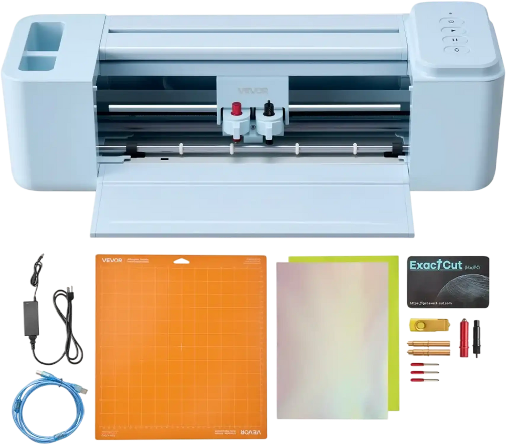 VEVOR Vinyl Cutting Machine, 12 in, Button-Controlled Vinyl Cutter, 20000+ Built-in Design Resources, Compatible with Mac, Windows, Android and iOS, for Creating Customized Crafts Cards, Home Decor