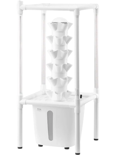 VEVOR Hydroponic Growing System with Grow Light, 30 Pods Vertical 6 Tiers Hydroponic Tower, Home Hydronic Garden with Water Pump, Plants Germination Kit for Indoor Herbs, Fruits and Vegetables