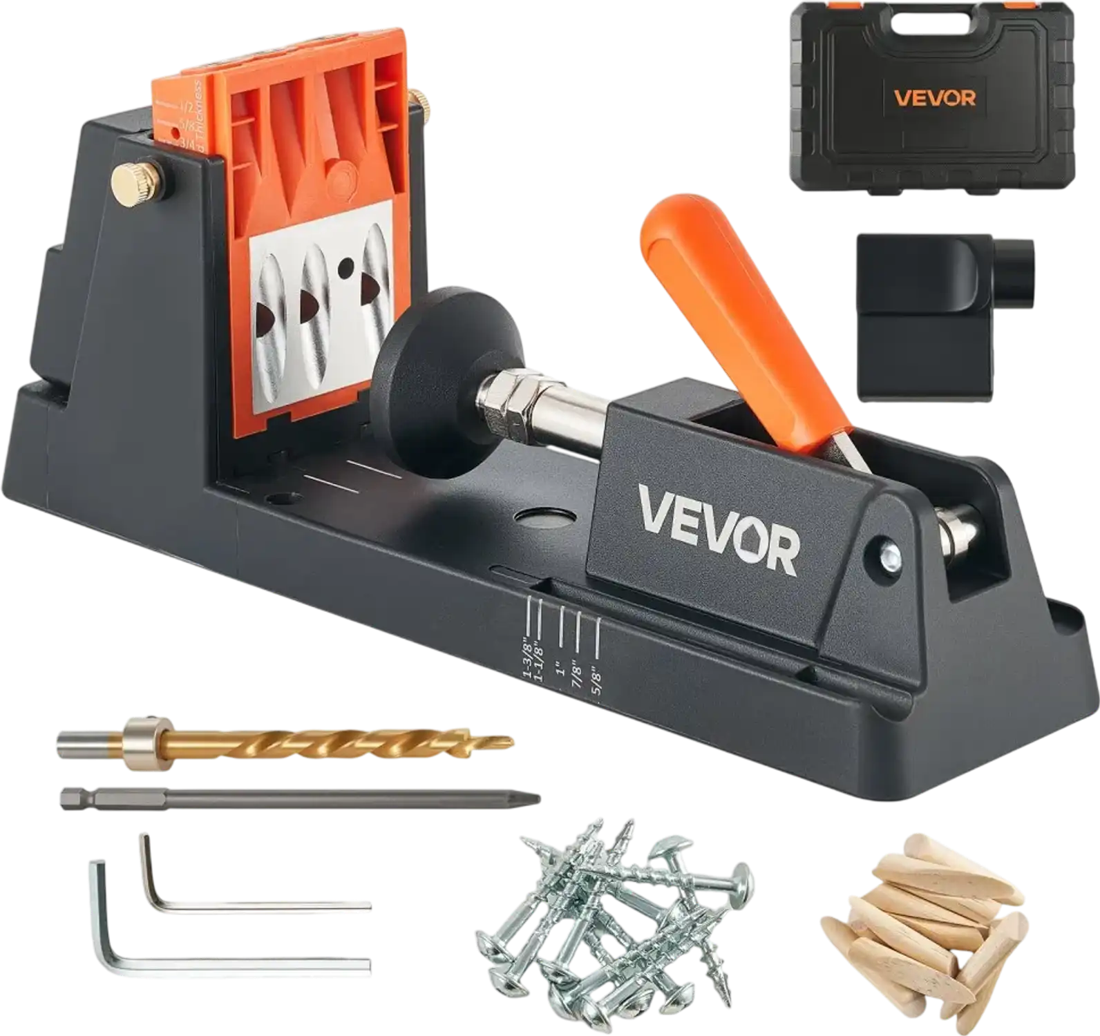 Vevor Pocket Hole Jig Kit Adjustable 1/2
