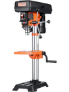 VEVOR Benchtop Drill Press, 3.2 Amp, 5-Speed Adjustable Drill Press with 650/1050/1800/2350/3100 RPM, 10-inch Swing, Cast Iron Frame, 0-45° Tiltling Worktable, Work Light, for Drilling Wood & Metal
