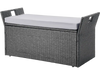 VEVOR Outdoor Storage Bench, 2-Person PE Rattan Storage Bench, 40 Gal Deck Box with Cushion & Side Handle, Supports up to 400 lbs, Weatherproof Outdoor Seating & Porch Decor for Patio Garden Balcony