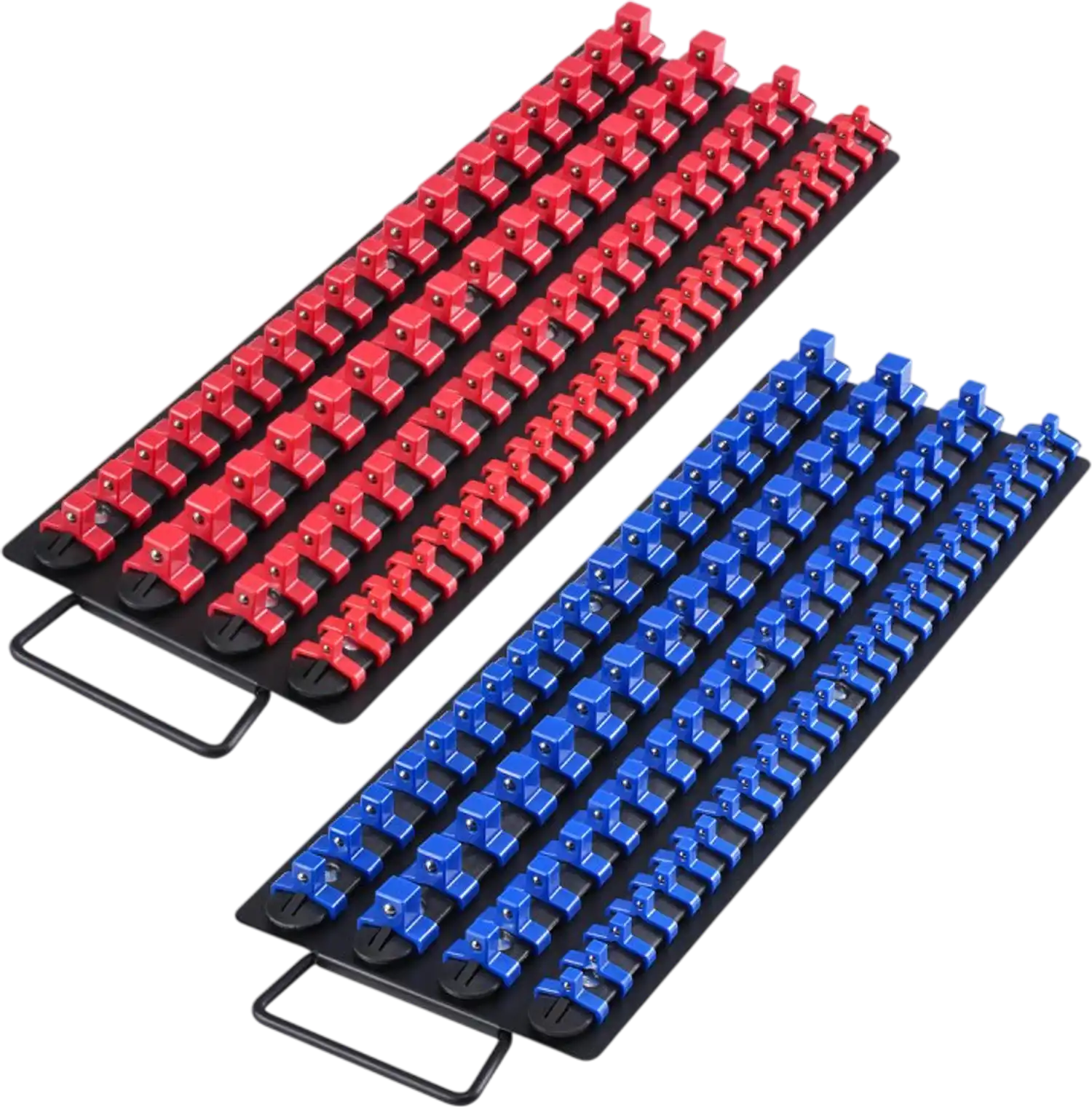 Vevor Socket Organizer Tray 2-Pc. 160-Clip Metric & SAE Steel Rail Set New