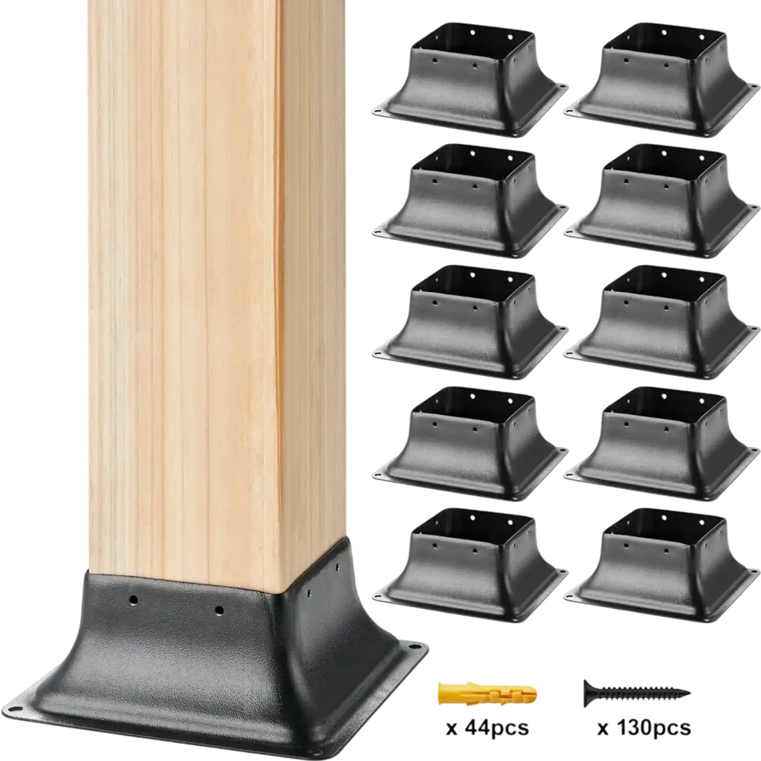 Vevor Post Base 4x4 10-Piece Heavy-Duty Powder-Coated Steel Bracket Set New
