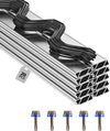 VEVOR Greenhouse Spring Wire and Lock Channel, 20 Packs 6.56 ft PVC-Coated Wiggle Wire & Aluminum Alloy Channel Bundle Kit with Included Screws, 0.05 in Thickened, Poly Film & Shade Cloth Attachments