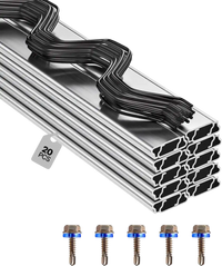 VEVOR Greenhouse Spring Wire and Lock Channel, 20 Packs 6.56 ft PVC-Coated Wiggle Wire & Aluminum Alloy Channel Bundle Kit with Included Screws, 0.05 in Thickened, Poly Film & Shade Cloth Attachments