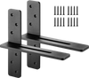 VEVOR T Shelf Brackets 2 Pcs, 200 lbs/90 kg Weight Capacity, 12x2.89x12 in / 304.8x73.5x304.8 mm, Solid Steel Heavy Duty Brackets for Shelves, Countertop Support Floating Bracket Hardware with Screws