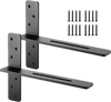 VEVOR T Shelf Brackets 2 Pcs, 200 lbs/90 kg Weight Capacity, 16x2.89x12 in / 406.4x73.5x304.8 mm, Solid Steel Heavy Duty Brackets for Shelves, Countertop Support Floating Bracket Hardware with Screws