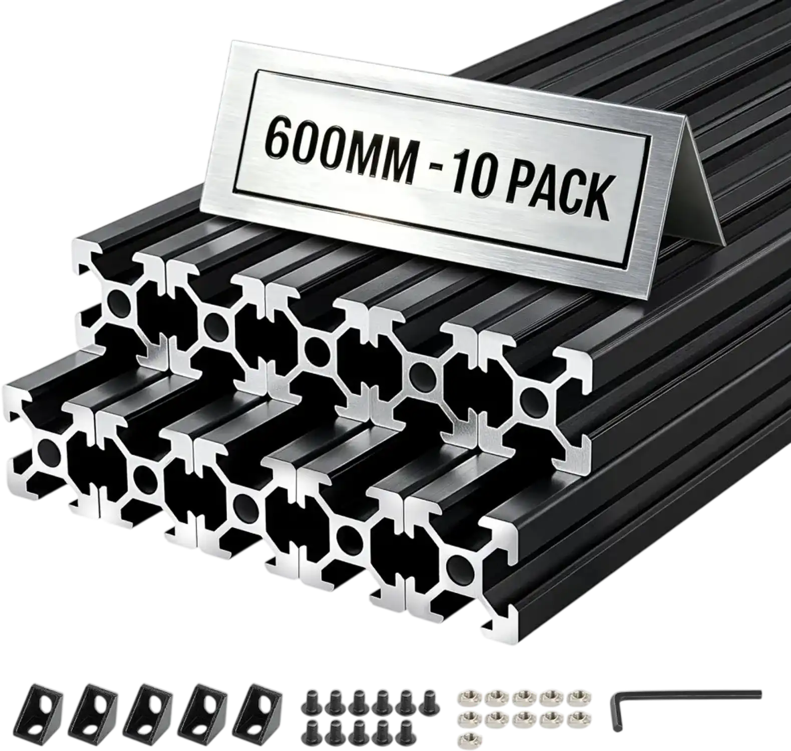 Vevor Aluminum Extrusion Linear Rail 10-Piece 23.62