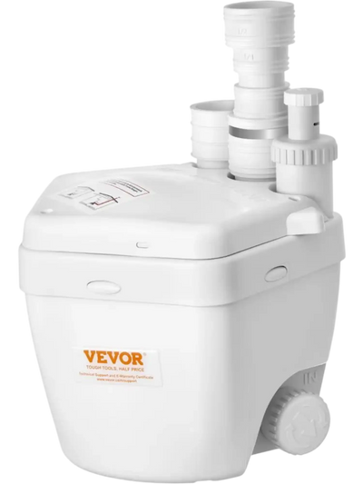 VEVOR Utility Sink Pump, 1 HP, 2200 GPH Under Sink Pump with 3 Water Inlets 1 Outlet, 36 ft Max Lift, Cast Aluminum Motor, Macerating Toilet System, for Sink Shower Wash Bin Urinal Kitchen Basement