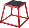 VEVOR Plyometric Jump Box, 18 Inch Plyo Box, Steel Plyometric Platform and Jumping Agility Box, Anti-Slip Fitness Exercise Step Up Box for Home Gym Training, Conditioning Strength Training, Red