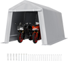 VEVOR Outdoor Storage Shed, 8 x 14 ft Portable Storage Tent with Roll-up Door & Vents, Waterproof Canopy Shed Shelter, Heavy Duty Frame, Patio Garage Carport for Motorcycle, Lawn Mower, Bike, Grey