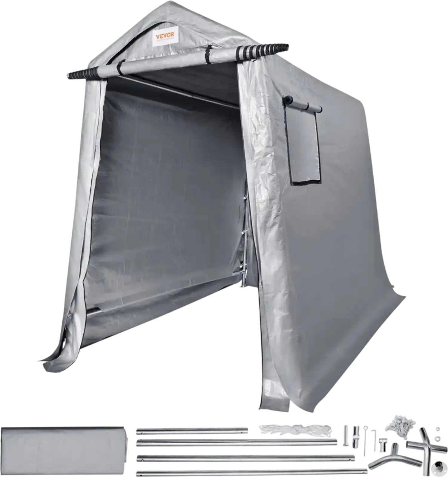 Vevor Outdoor Storage Shed Portable Waterproof Canopy Tent 6x8' Gray New