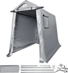VEVOR Outdoor Storage Shed, 6 x 8 ft Portable Storage Tent with Roll-up Door & Vents, Waterproof Canopy Shed Shelter, Heavy Duty Frame, Patio Garage Carport for Motorcycle, Lawn Mower, Bike, Grey