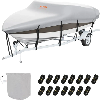 Vevor Boat Cover 20'-22' Trailerable Waterproof Marine Grade 600D Grey New