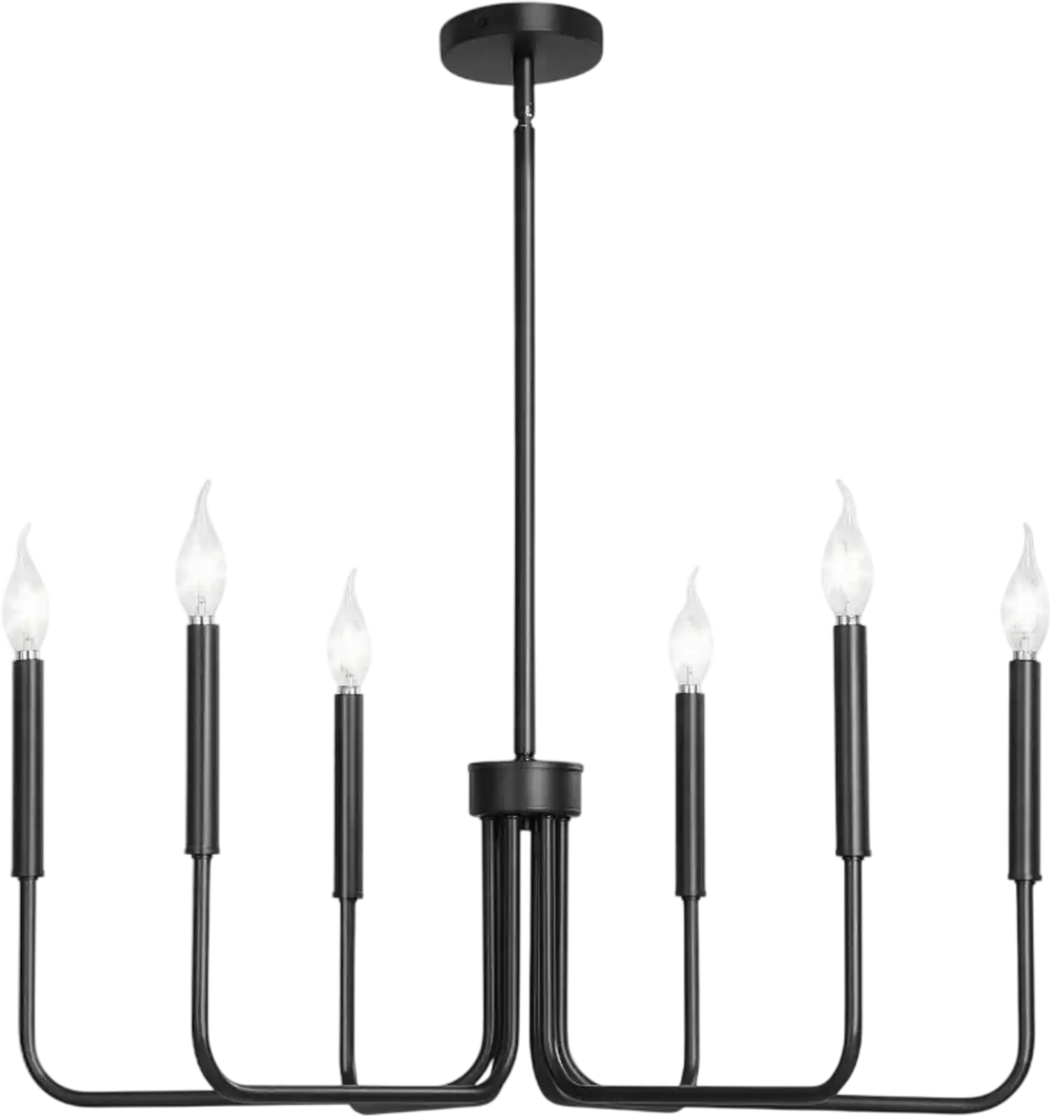 Vevor Chandelier Black 6-Light Adjustable Height Modern Farmhouse Ceiling Light New