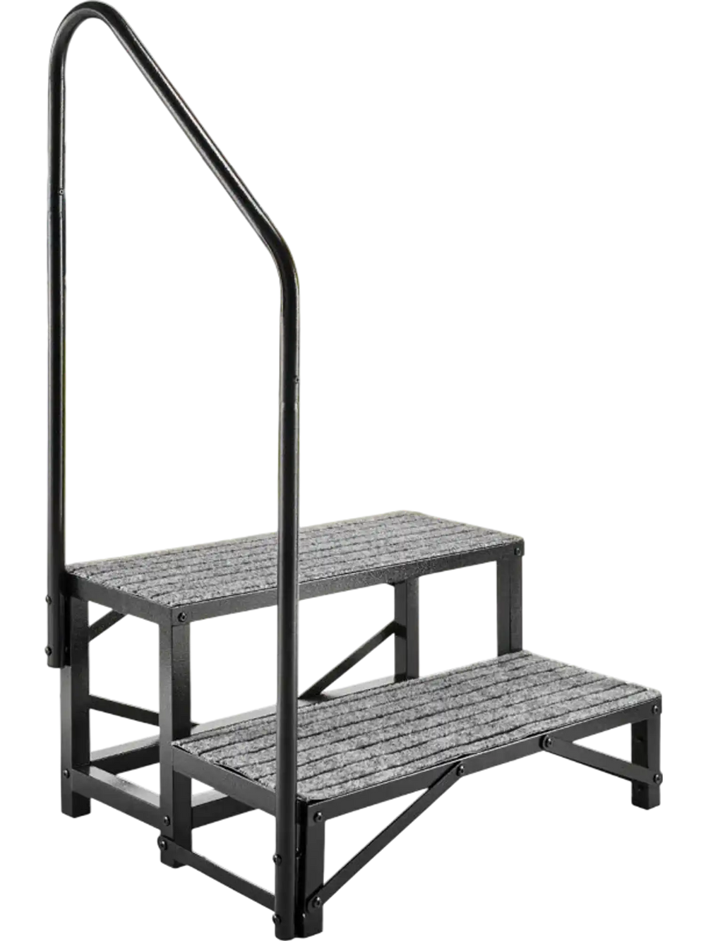 VEVOR RV Steps with Handrail, 2 Steps, 660 lbs Load Capacity, Heavy Duty Outdoor RV Stairs with Non-Slip Mat for Elderly and Pets, Portable Stairs for Hot Tub, Camper, Mobile Home, Porch, Pool, SPA
