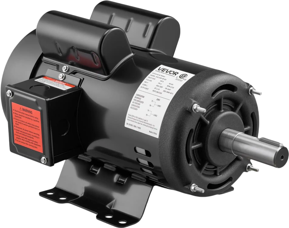 VEVOR 5 HP Electric Motor, 1725RPM Air Compressor Motor, CW/CCW Rotation, 1.125 inch Shaft Diameter, 2.75inch Shaft Length, 20.7N.m Torque, Single-Phase, ODP Cooling, 230V, 184T Frame