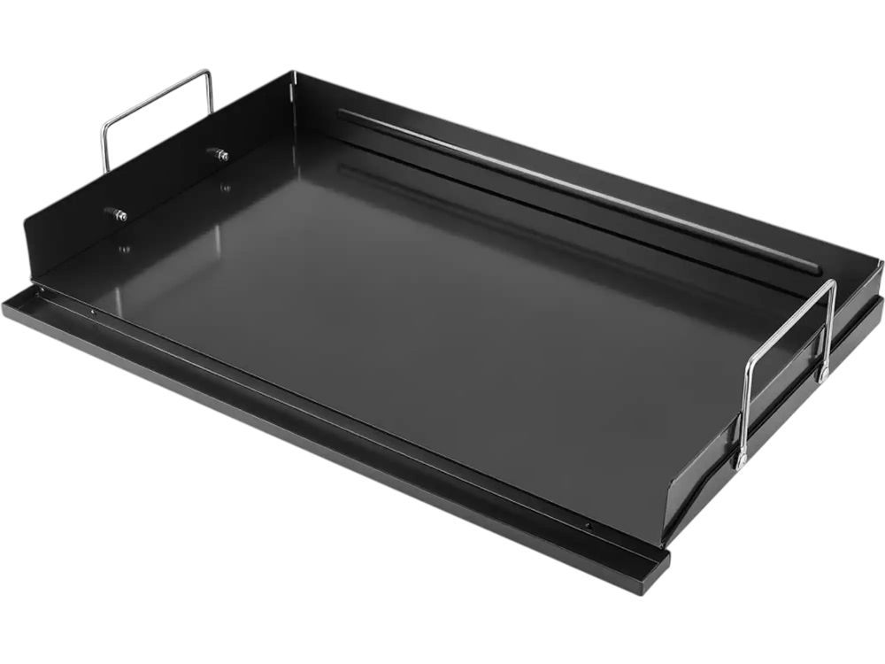 VEVOR Carbon Steel Griddle 25x16 inch Flat Top Pre-Seasoned Plate Handle, for BBQ Eggs Burger, Even Heat Distribution, Non-Stick Portable Rectangular Family Cookware for Outdoor Gas Grill/Stove, Oven