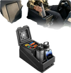 VEVOR UTV Center Console Bench Seat Box Lockable Armrest Storage Box, HDPE Central Console Tools Organizer with Cups and Phone Holder - Compatible with Polaris Ranger & 2017-2026 Can-Am Defender