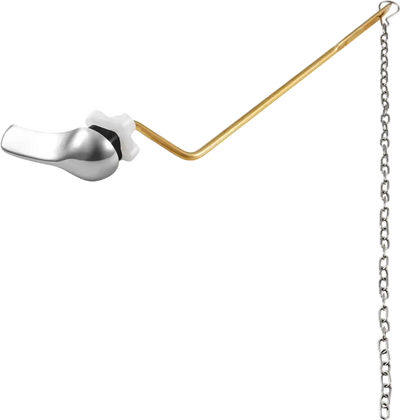 VEVOR Toilet Handle Replacement Kit, Side Mount Universal Toilet Handle, Toilet Handle Lever with Stainless Steel Flapper Chain, Toilet Flush Handle Fits Various Toilet Tanks, Chrome Finish, Silver