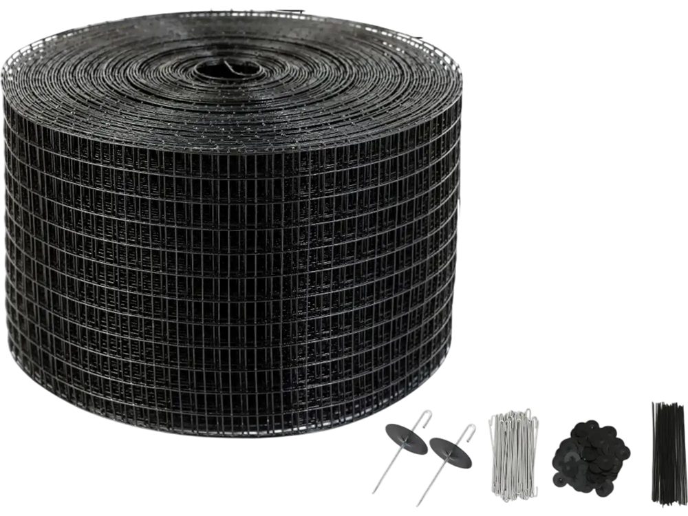 VEVOR 8 inch x 100ft Solar Panel Bird Guard, Critter Guard Roll Kit with 100pcs Aluminum Alloy Fasteners, Solar Panel Guard with Rust-proof PVC Coating, 1/2 inch Wire Roll Mesh