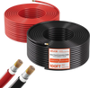 VEVOR Solar Panel Wire, 100 ft Black + 100 ft Red Kit, 10 AWG (6 mm²) Solar Panel Extension Cable, PV Tinned Copper Wire, for Outdoor Home Off-Grid Photovoltaic Systems Automotive RV Boat Marine, IP67