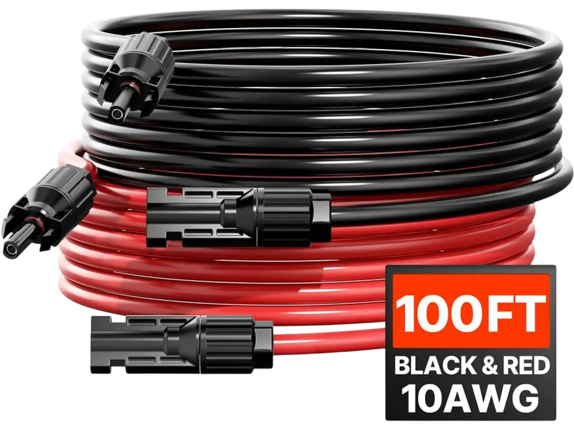 Vevor Solar Panel Extension Cable 100' 10AWG MC4 Black Red Set of 2 New
