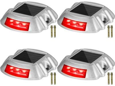 Vevor Driveway Lights 4-Pack Solar Dock Lights Red New