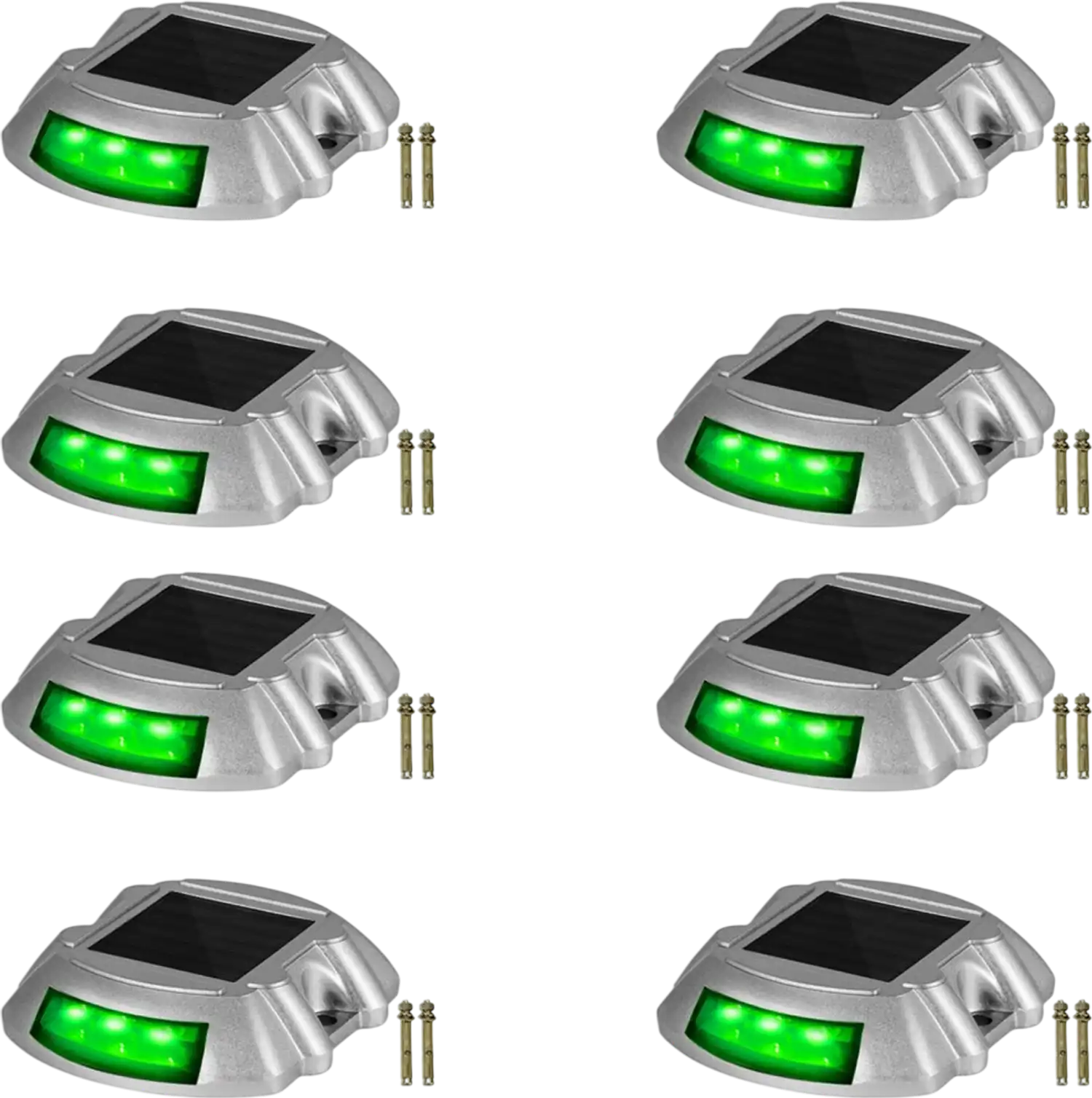 Vevor Driveway Lights 8-Pack Solar LED Marker Lights Green New