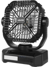 VEVOR 10400mAh Solar fan, Camping Fan with Solar Panel & LED Lantern, 7W 8 Inch Portable Rechargeable Battery Powered for Outside, 4-Speed and Quiet Operated for Picnic, Barbecue, Fishing, Travel