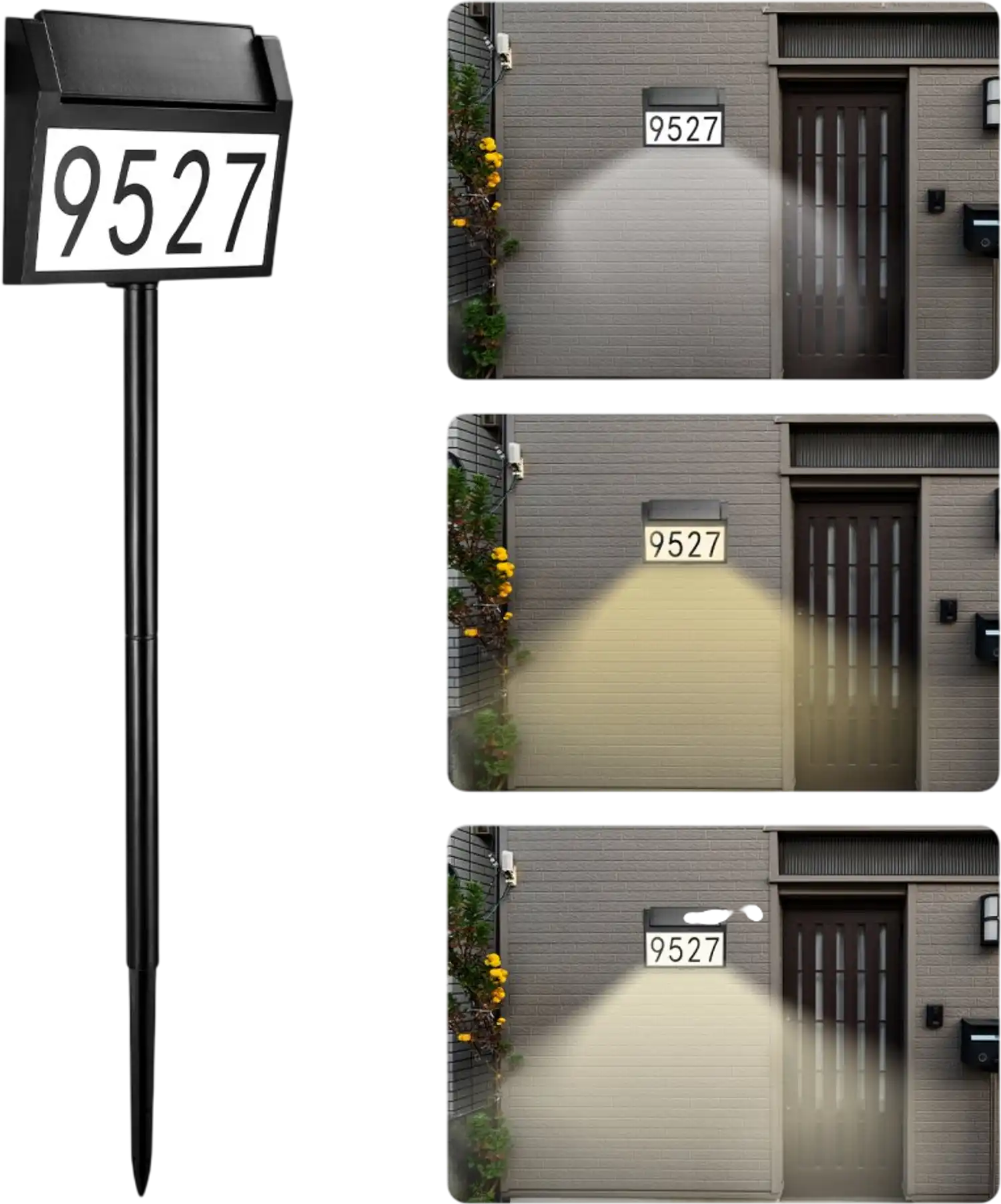 Vevor Address Sign Solar Powered Lighted House Numbers New