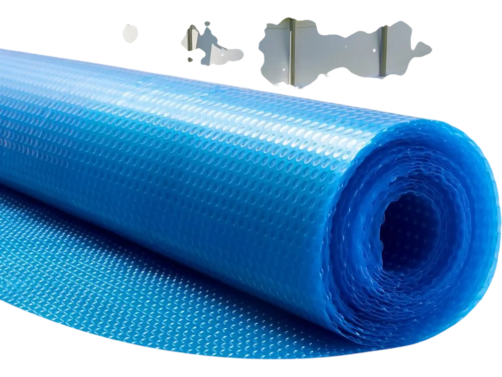 VEVOR Solar Pool Cover, 24 ft Round Pool Bubble Cover, 8 Mil Pools Solar Blanket with Bubble & PE Material, Daytime Heat Absorption, Nighttime Heat Retention, Heat Retaining Solars Covers, Blue