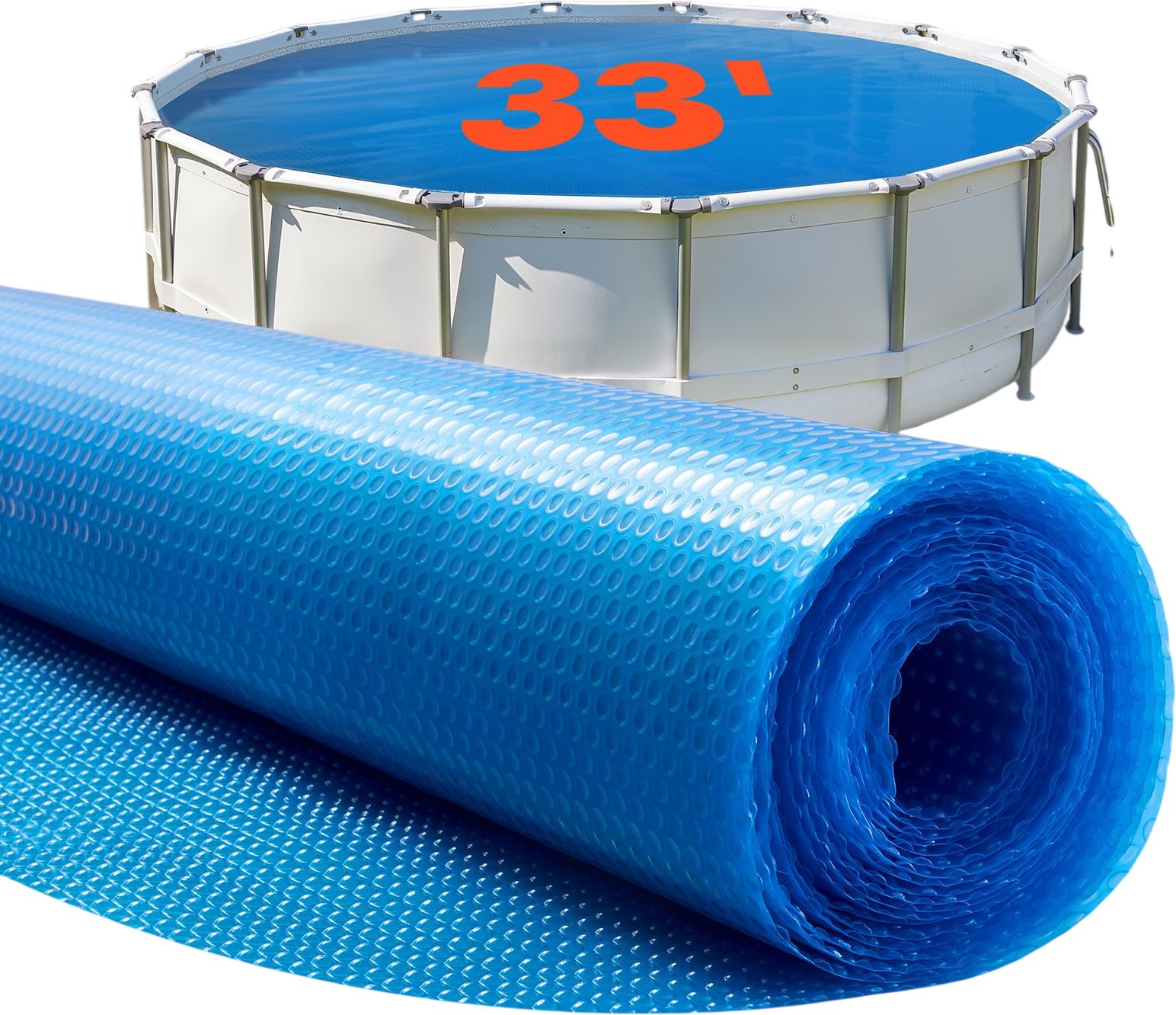 Vevor Solar Pool Cover 33 ft. Round Bubble Blanket Heat Retention New