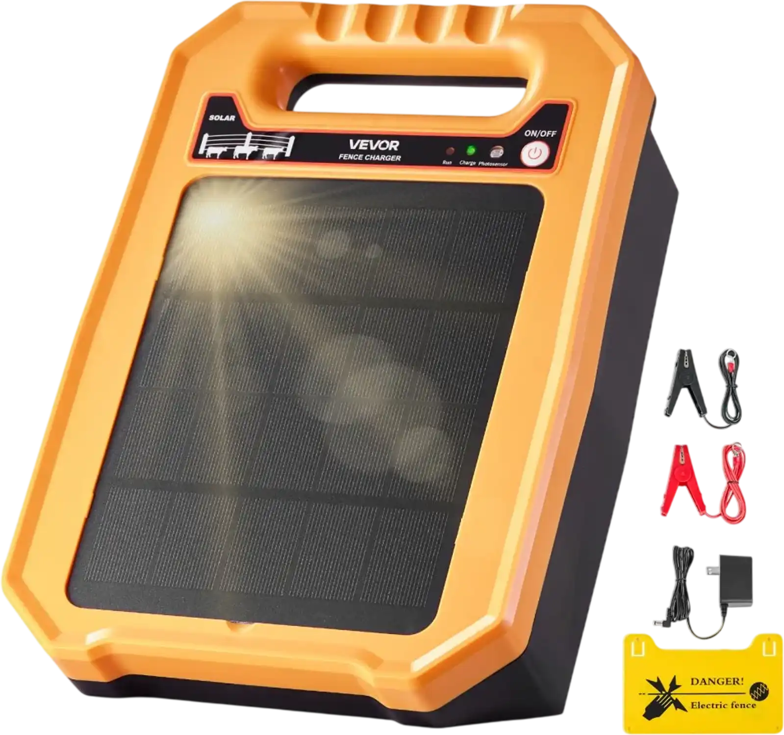 Vevor Electric Fence Charger Solar-Powered 0.3J 8kV 1.86 Miles Range New