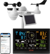 VEVOR 7-in-1 Wi-Fi Weather Station, 7.5 in Color Display, Home Weather Station Indoor Outdoor, with Solar Wireless Outdoor Sensor  Alarm Alerts, for Temperature Humidity Wind Speed/Direction Rain