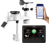 VEVOR 7-in-1 Wi-Fi Weather Station, 7-Inch TFT Display, Wireless Solar Powered Outdoor Sensor, Rain Gauge, Indoor Outdoor for Weather Forecast, Wind Speed Direction, Temperature, Humidity, Rainfall
