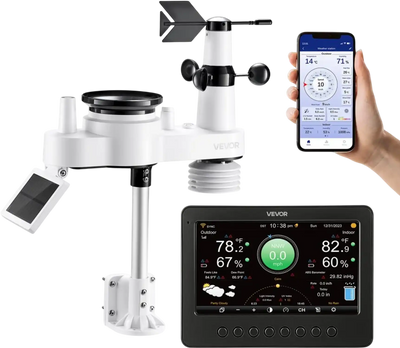 Vevor Weather Station 7-in-1 Wi-Fi Solar Powered with 7