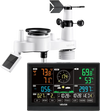 VEVOR 7-in-1 Wireless Weather Station, 7.5-Inch VA Display, Solar Powered Outdoor Sensor, Rain Gauge, Indoor Outdoor for Weather Forecast, Temperature, Humidity, Wind Speed and Direction (No WiFi)