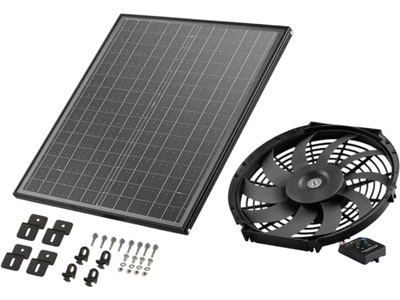 VEVOR Gable Mount Fan, 12 Inch Solar Power Attic Exhaust Fan with Adjustable Thermostat & Outer Mesh, 1300 CFM House Ventilator Cools Up to 1850 Sq.Ft, Quiet Ventilation for Roof, Garage, Shop, Black