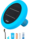 VEVOR Solar Pool Ionizer, Round Copper Pool Ionizer Up to 45000 Gal, Floating Automatic Water Cleaner and Purifier, Chlorine Free Water, with Copper Anode, Spring, Brush and Filter for Pools & Spas