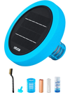 VEVOR Solar Pool Ionizer, Round Copper Pool Ionizer Up to 35000 Gal, Floating Automatic Water Cleaner and Purifier, Chlorine Free Water, with Copper Anode, Spring, Brush and Filter for Pools & Spas