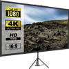 VEVOR Tripod Projector Screen with Stand 110inch 16:9 4K HD Projection Screen Stand Wrinkle-Free Height Adjustable Portable Screen for Projector Indoor & Outdoor for Movie, Home Cinema, Gaming, Office